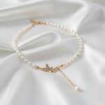 Elegant Beaded Butterfly Drop Necklace - Image 3