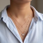 Gold Tiered Butterfly Pendant Necklace - Image 3