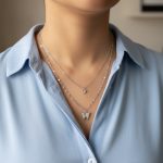 Elegant Silver Layered Butterfly Necklace - Image 3