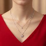 Elegant Silver Layered Butterfly Necklace - Image 5