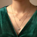 Gold Tiered Butterfly Pendant Necklace - Image 5