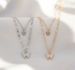 Elegant Silver Layered Butterfly Necklace - Image 4