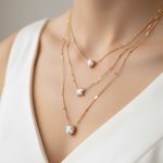 Trinity Gold Layered Necklace – Pear, Star & Heart Charms - Image 5