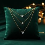 Trinity Gold Layered Necklace – Pear, Star & Heart Charms - Image 6
