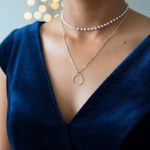 White Bead & Golden Orbit Double Layer Necklace - Image 5