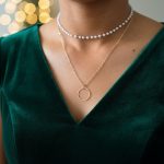 White Bead & Golden Orbit Double Layer Necklace - Image 6