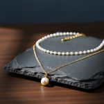 Double Layer Necklace Set with Beaded Choker & Round Pendant