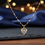 Elegant Heart Pendant Necklace – Gold Tone Minimal Jewellry