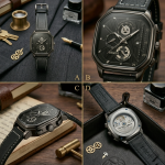 TRSOYI Legacy Square Watch – Black Leather with Contrast Stitching - Image 7