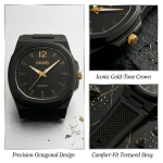 SKMEI Men’s Matte Black Sport Watch – Waterproof Quartz with Textured Rubber Strap - Image 3