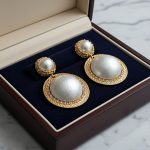 Luxury Gold Textured Dome Statement Earrings with Crystal Detail for Women - Image 3