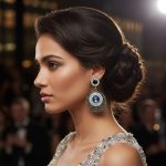 Silver Tone Blue Crystal Statement Earrings for Women | Vintage Style Drop Earrings - Image 3
