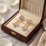 Butterfly Tassel Earrings with Crystal Charms – Long Gold Drop Jewelry