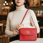 Luxe Red Flap Bag Heart-Textured Designer Edition - Image 4