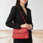 Luxe Red Flap Bag Heart-Textured Designer Edition - Image 3
